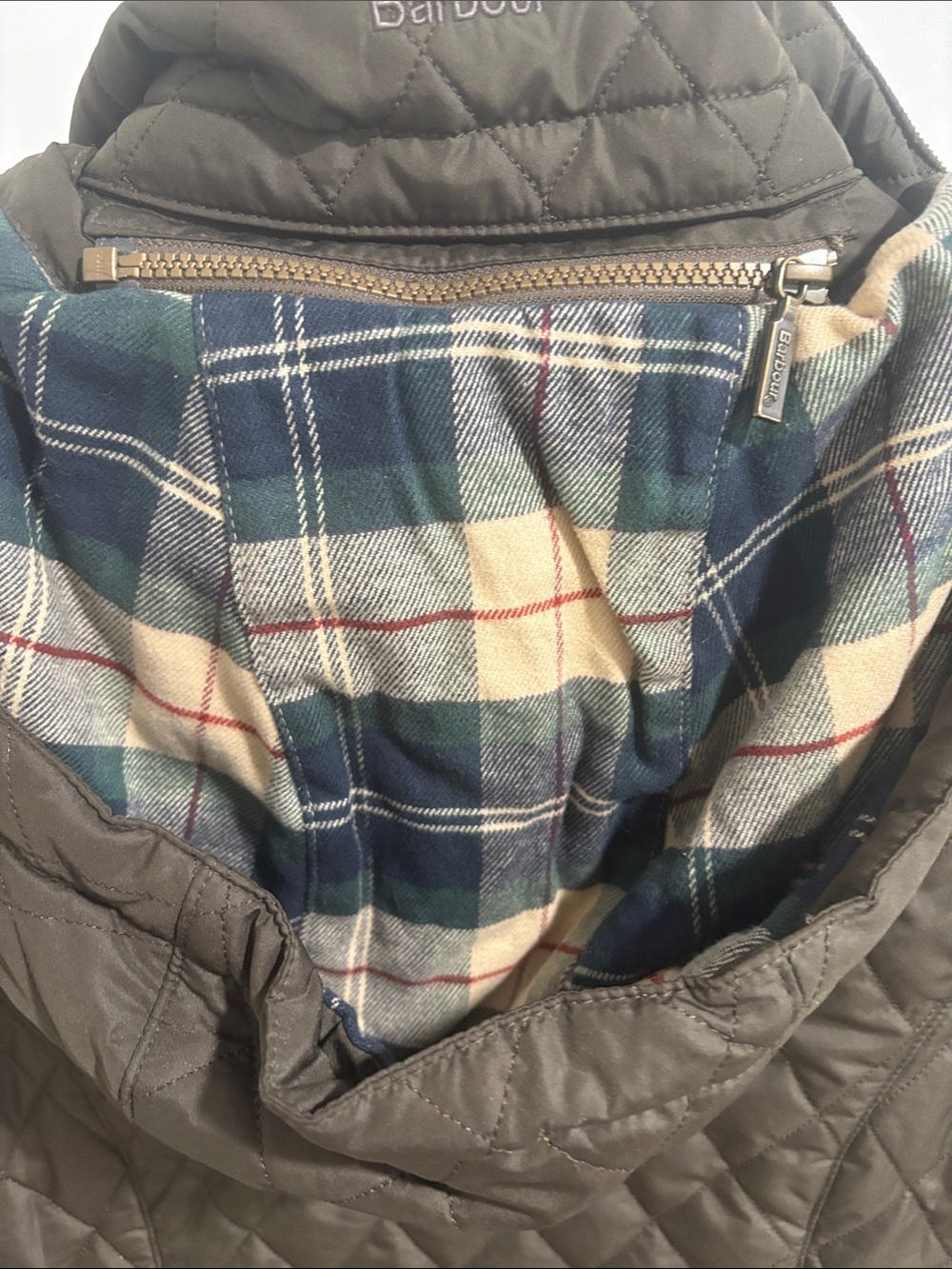 Women’s Barbour Dark Brown Quilted Jacket with Brown Trim - Picture 4 of 5